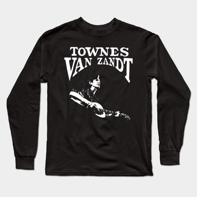 Townes van zandt Long Sleeve T-Shirt by Setan merah 